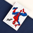 Блокнот А7, 64 листа, в твёрдой обложке, Человек-паук - фото 7232272