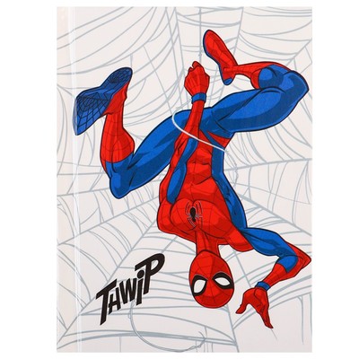 Блокнот А7, 64 листа, в твёрдой обложке, Человек-паук