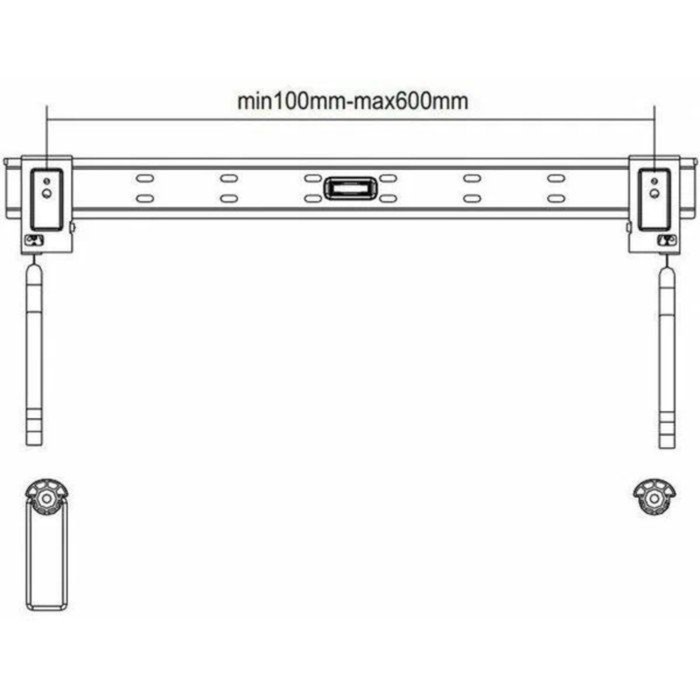 Кронштейн GMP 3003, для ТВ, фиксированный, 32-60", до 50 кг, 14,5 мм от ст, черный - фото 51436029