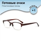 Готовые очки GA0141 (Цвет: C2 коричневый; диоптрия: +1; тонировка: Нет) - фото 11366824