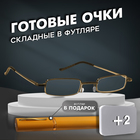 Готовые очки GA0127 классА в футляре (Цвет: C2 золотой; диоптрия: +2; тонировка: Нет) 9904589 - фото 313578766