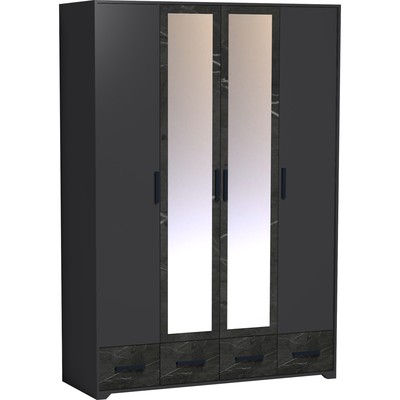 Шкаф для одежды и белья «Айрис 555», 1578×596×2285 мм, цвет антрацит/креатель