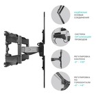Кронштейн ONKRON M5, для ТВ, наклонно-поворотный, 37"-70", 42-452 мм от стены, белый - фото 51436177 Кронштейн ONKRON M5, для ТВ, наклонно-поворотный, 37"-70", 42-452 мм от стены, белый - фото 51436177