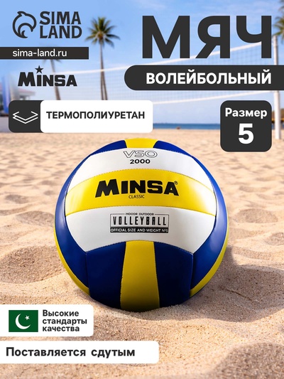 Волейбольный мяч MINSA Classic VSO2000, машинная сшивка, 18 панелей, р. 5, PU