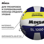 Мяч волейбольный MINSA New Classic SL1200, microfiber PU, клееный, размер 5 - фото 9360536