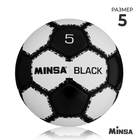 Мяч футбольный MINSA Black, PU, ручная сшивка, 32 панели, р. 5 - Фото 1