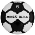 Мяч футбольный MINSA Black, PU, ручная сшивка, 32 панели, р. 5 - фото 4094480