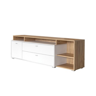 Тумба под ТВ «Бэль 10.92», 1710×430×528 мм, цвет белый премиум / дуб золотой крафт