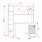 Стол компьютерный «Комфорт 12.95», 1620×603×1800 мм, цвет дуб сонома/белый - Фото 3