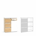Комод Лакки, 1000х420х1150, Бук песочный/Дуб тортуга/Белый глянец - Фото 4
