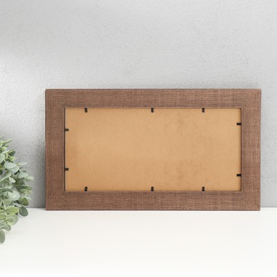 Фоторамка дерево, стекло на 3 фото 10х15 см "Рустик" коричневая 39х22 см