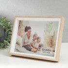 Фоторамка дерево, стекло 15х20 см "Эко лайт" бежево-белая 3х17х22 см - фото 22647755