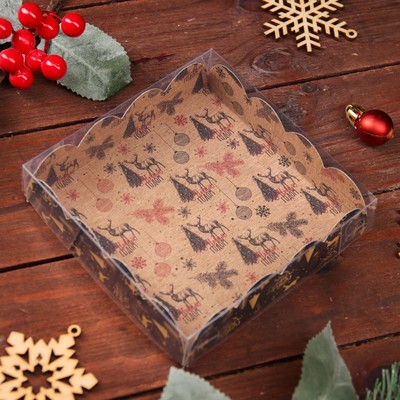 Коробка для печенья "Рождественская ночь", 12 х 12 х 3 см