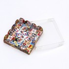 Коробка для печенья, кондитерская новогодняя упаковка «Новогодняя афиша», 12×12×3 см - Фото 3