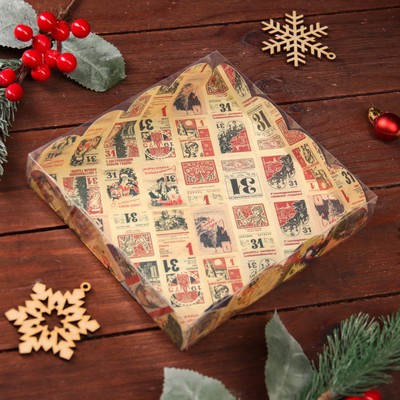 Коробка для печенья "Новогоднаяя почта", 15 х 15 х 3 см