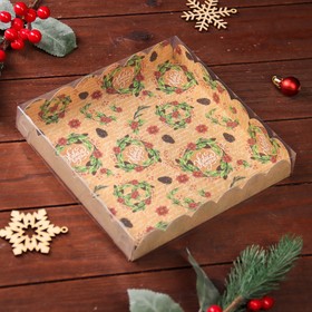 Коробка для печенья "Рождественская почта", 18 х 18 х 3 см