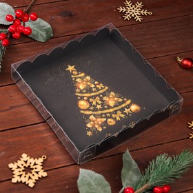 Коробка для печенья "Праздничная ёлка", 18 х 18 х 3 см