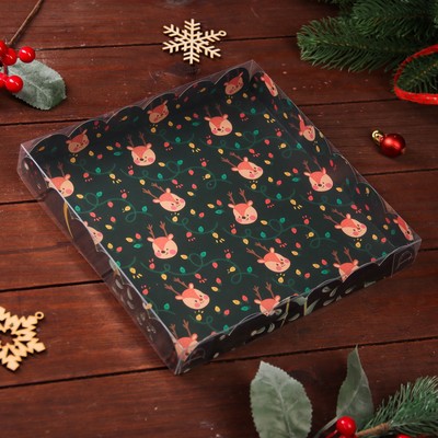 Коробка для печенья "Новогодняя изумрудная", 21 х 21 х 3 см