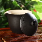 Набор для чайной церемонии керамический «Атмосфера», 6 предметов: чайник 250 мл, 3 пиалы 50 мл, тряпка, сумка, цвет коричневый - Фото 3