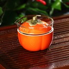 Набор для чайной церемонии керамический «Тыква», 5 предметов: гайвань 200 мл, малая чаша 60 мл, большая чаша 210 мл, тряпка, сумка, посуда для Хэллоуина, цвет оранжевый - Фото 6
