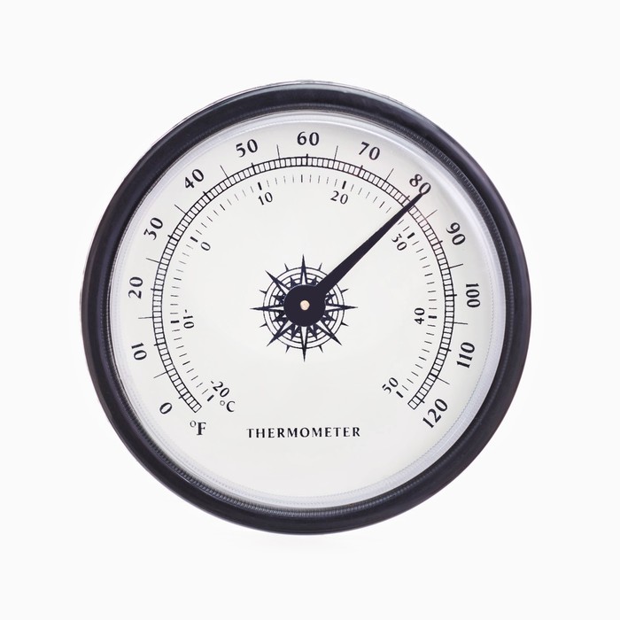 Термометр, d-6.5 см, черный - Фото 1