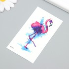 Татуировка на тело цветная "Фламинго. Акварель" 6х10,5 см - Фото 2