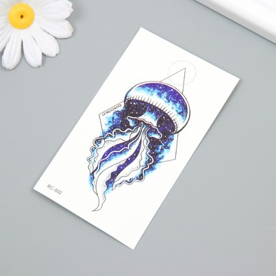 Татуировка на тело цветная "Медуза. Звёздое небо" 6х10,5 см