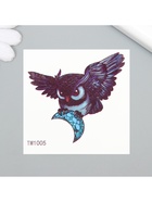 Переводная тату на тело цветная «Сова с месяцем», 6×6 см - Фото 3