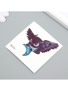 Переводная тату на тело цветная «Сова с месяцем», 6×6 см - Фото 4