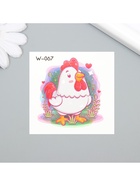 Переводная тату цветная «Петушок/Утёнок», временная татуировка, 6×6 см, МИКС - фото 43748042