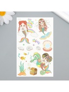 Переводные тату на тело цветные «Маленькие русалочки», с блёстками, 7.5×12 см 9691011