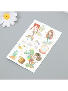 Переводные тату на тело цветные «Маленькие русалочки», с блёстками, 7.5×12 см 9691011