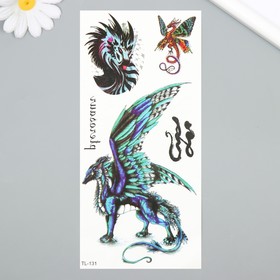 Татуировка на тело цветная "Драконы аниме" 9х19 см