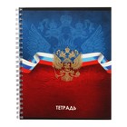 Тетрадь 48 листов в клетку Calligrata на гребне "ГосСимволика", обложка мелованный картон, ТВИН-лак, тиснение фольгой, блок офсет МИКС - фото 24302545