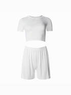 Пижама женская (футболка, шорты) MINAKU: Home collection, размер 48, цвет экрю - Фото 8