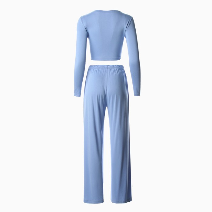 Комплект женский (лонгслив, брюки) MINAKU: Home collection цвет голубой, р-р 42 - фото 1909276772