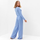 Комплект женский (лонгслив, брюки) MINAKU: Home collection цвет голубой, р-р 42 - Фото 3