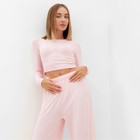 Комплект женский (лонгслив, брюки) MINAKU: Home collection цвет розовый, р-р 42 - Фото 2