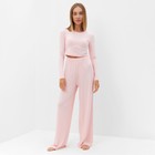 Комплект женский (лонгслив, брюки) MINAKU: Home collection цвет розовый, р-р 42 - Фото 6