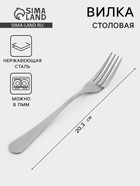 Вилка столовая Катунь «Классика», длина 20.3 см, толщина 2 мм, нержавеющая сталь, серебристая - Фото 1