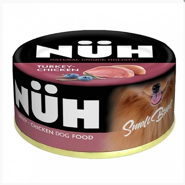 Влажный корм NUH  индейка и цыплёнок беззерновой для взрослых собак мелких пород 100 гр. - Фото 1
