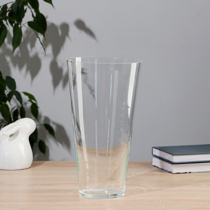 Ваза для цветов «Люксембург», конус, h=30 см, d=17 см, стекло, прозрачная - Фото 1