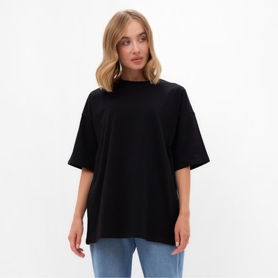 Футболка женская MINAKU: Basic line, чёрная, размер 48