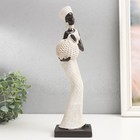 Сувенир полистоун "Африканка с круглым плетёным кувшином" белый 33х9,5х9,5 см 9604714