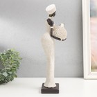 Сувенир полистоун "Африканка с круглым плетёным кувшином" белый 33х9,5х9,5 см 9604714