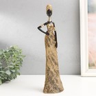 Сувенир полистоун "Африканка в золотистом платье и кольцами на шее" 31х8х5 см - фото 319959191
