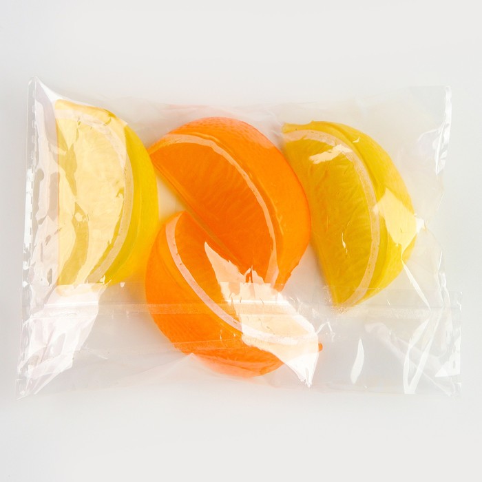 Фигурка для поделок и декора «Дольки апельсин, лимон», набор 4 шт., размер 1 шт. — 5 × 2,3 × 3 см