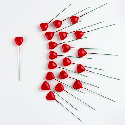 Набор топперов на проволоке «Сердце», набор 20 шт., размер 1 шт. — 2.5×1.6×8.5 см