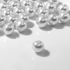Бусины №10 «Жемчуг» (набор 50 шт.), отверстие сквозное, белые - Фото 2