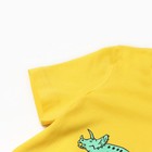 Футболка для мальчика"Динозавры у вулкана", цвет жёлтый , рост 122-128 см - Фото 3